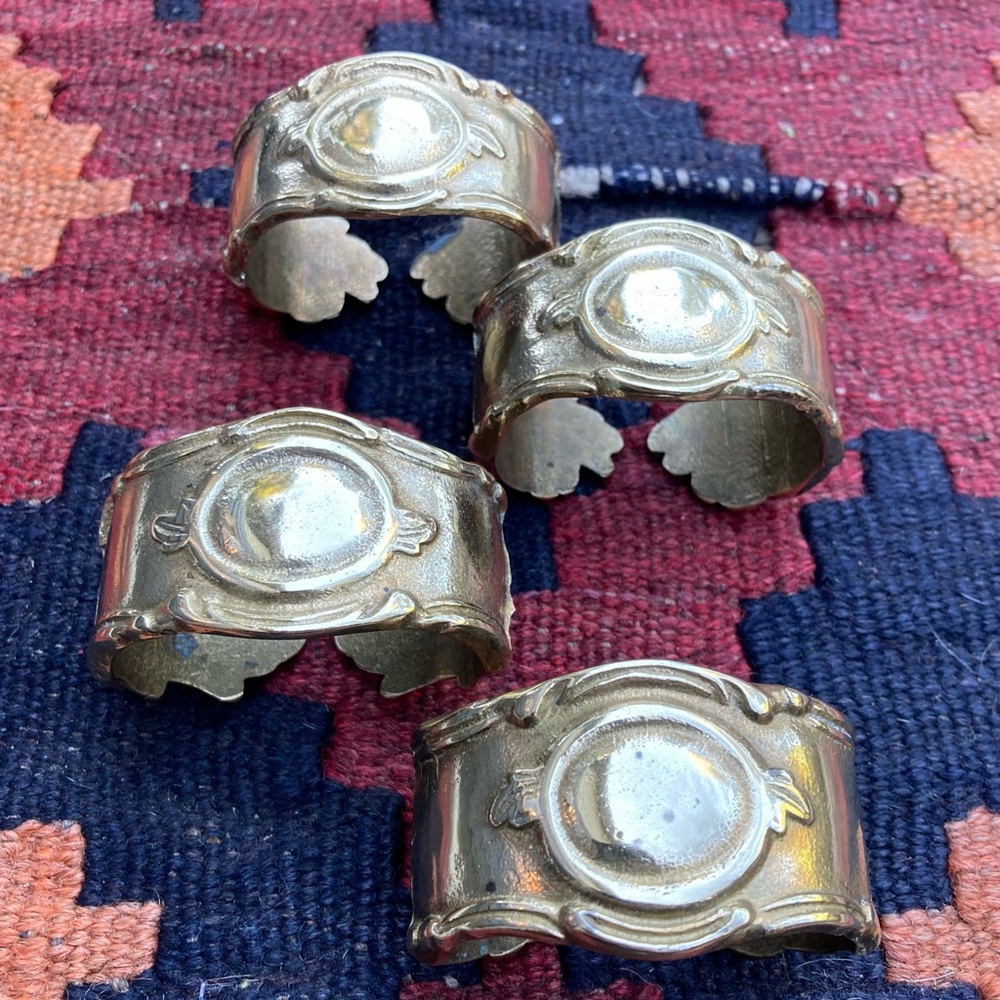 Vintage Gilde Handwerk Solid Brass Napkin Rings